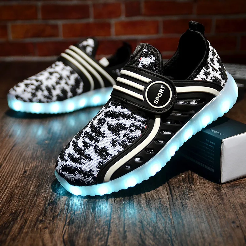 CNFSNJ New luminous shoes children LED glow shoe boys & girls fashion USB rechargeable light led shoes for kids led shoes 26-37