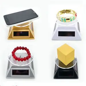 

1pc Solar Powered Jewelry Showcase Stand Solar Rotation Turntable Jewelry Display Fashion New Plate Desinger Rotary