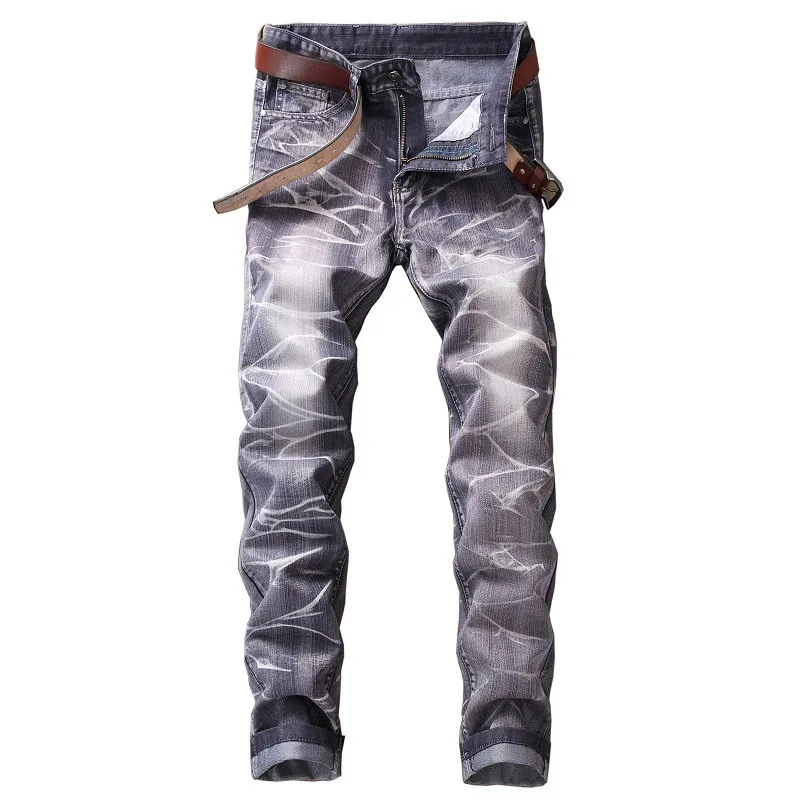 Idopy Swag мужские дизайнерские брендовые джинсы в стиле хип-хоп, обтягивающие Стрейчевые джинсы размера плюс с эффектом потертости, обтягивающие мужские брюки в стиле хип-хоп