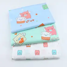160 см* 50 см хлопковая ткань синий зеленый белый мультфильм Свинья с крылом звезды ткани для DIY кроватки детские постельные принадлежности Подушка Декор ручной работы