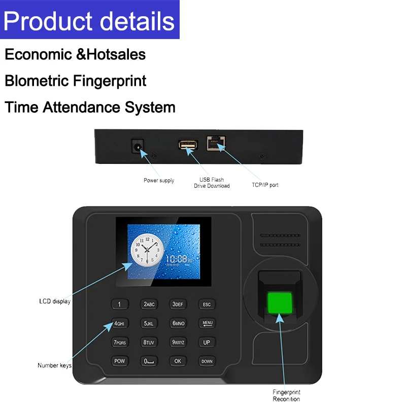 Отпечатков пальцев биометрическая система посещаемости времени TCP/IP отпечатков пальцев USB часы регистраторы офисных сотрудников устройство посещаемости