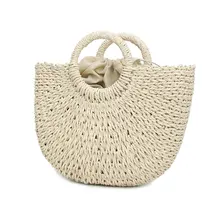 Женская сумка ручной работы плетеная солома сумка большой вместимости Летняя Пляжная сумка вечерние покупки популярная