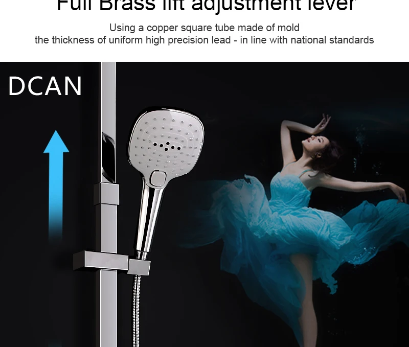 Bathroom Luxury Rain Mixer Shower Combo Set Wall Mounted Rainfall Shower Head System Chrome Exposed Shower faucet Mixer Tap Set (19)