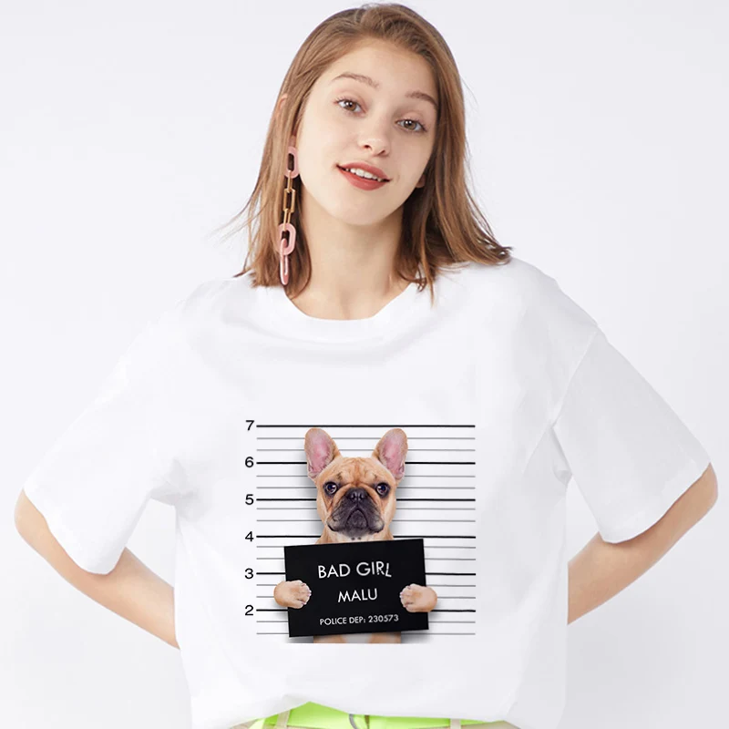 

Tshirt Women kawaii animal Printed T shirt femme Short Sleeve O Neck White T-Shirt Harajuku 2019 New summer Female Tops Clothing