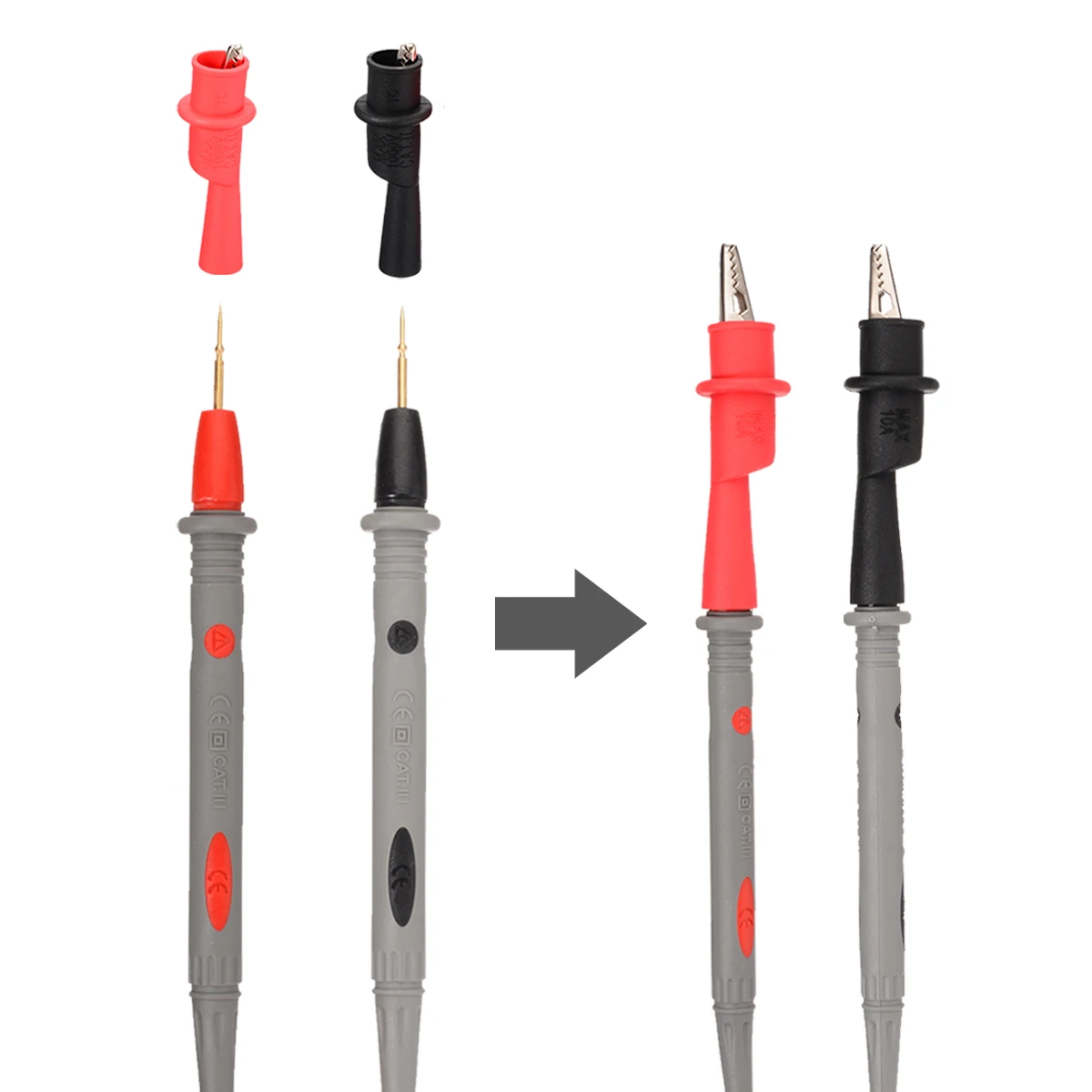 Durable 20A 1000V Test Lead Kit Gilded Sharp Needle Probe Multimeter Test Lead With Alligator Clip for Digital Multimeter Tester