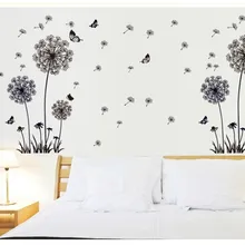 "Бабочка летит в одуванчиках", наклейки на стену в спальном стиле, дизайн, ПВХ Наклейки на стены ZY5125