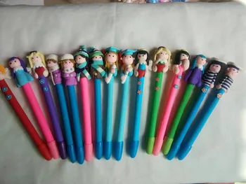 

10pcs/lot soft pottery polymer clay gifts ballpoint pen