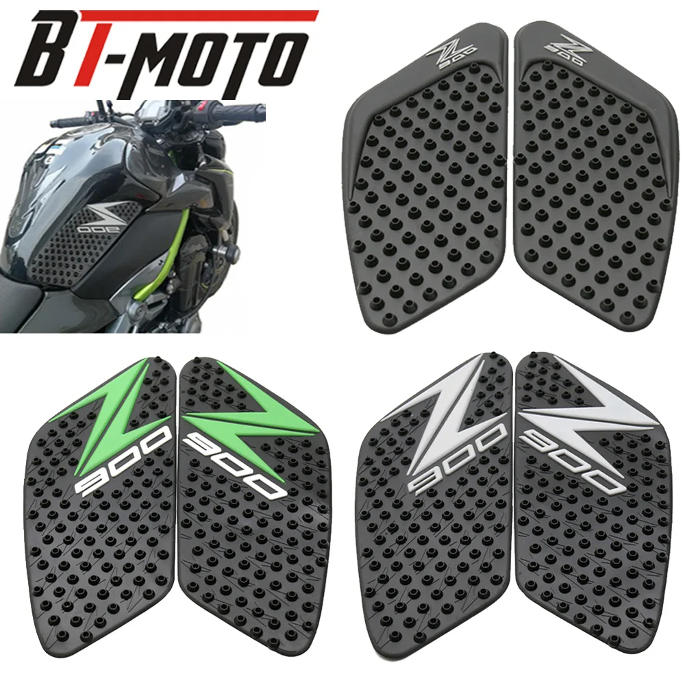 Motorcycle Tank Traction Pad Grips Rubber Gas Tank Decals Knee Protector For Kawasaki Z900 2016-2017 