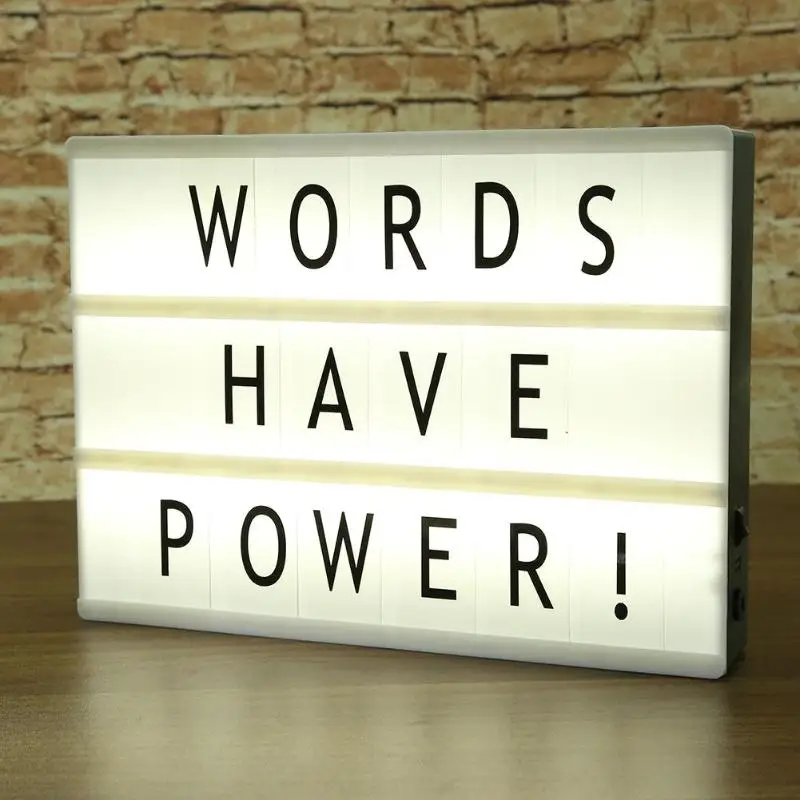 

A4 Size LED Light Box Night Lamp DIY 85 Letters Combination Set USB Home Decor USB Powered Cinema Lightbox SMD-LED lamp