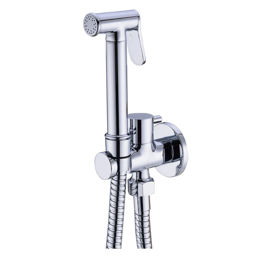 Brass Handheld Bidet Sprayer Set Free Perforating Toilet Jet Cleaner