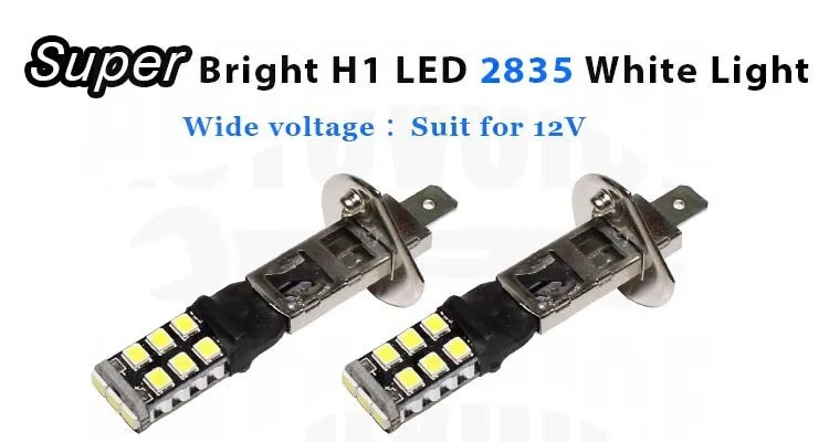 2x автомобиль H1 2835 SMD 15 Светодиодный белый Canbus Противотуманные фары дневные фары DRL дальнего света лампы 12 V