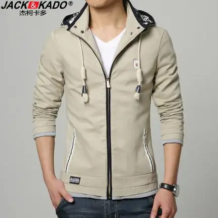 2015 spring jacket male korean slim thin coat detachable cap collar outwear #cheap DHL shipping | Мужская одежда