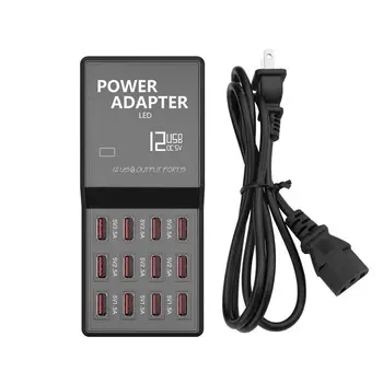 

US Plug Multi Port USB Charger, 12-Port 60W/12A Desktop USB Charging Station for iPhone X/8/7/6s/Plus, iPad Air 2/mini 3, Sams