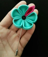 custom tiffany ribbon flower pins,wedding party favor,women men’s lapel brooches