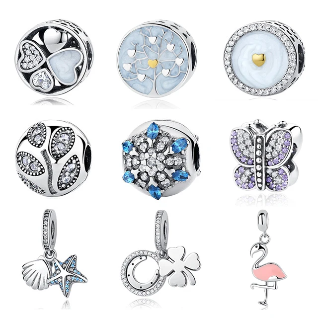 

925 Sterling Silver Bead Nature Charm Love Nature With Animal,Flower Charms Fit Pandora Original DIY Bracelet & Bangle Necklace
