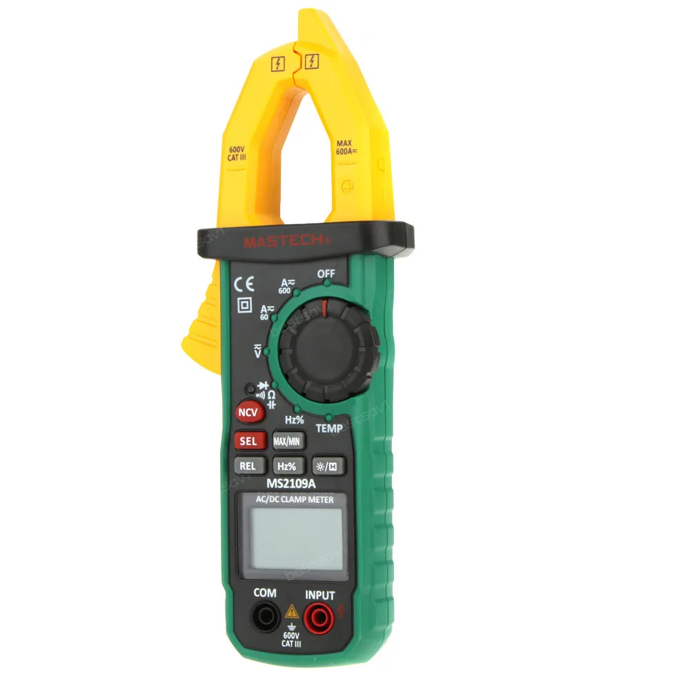 

MASTECH Auto Ranging Digital AC/DC Clamp Meter MS2109A Frequency Capacitance Temperature NCV Tester