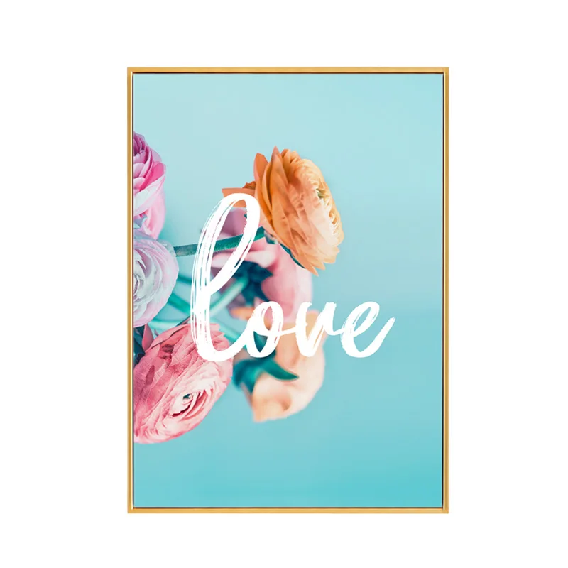 Blue Style Wall Art Canvas Painting Nordic Poster Leaf Flowers Picture Posters And Prints Wall Pictures For Living Room Unframed