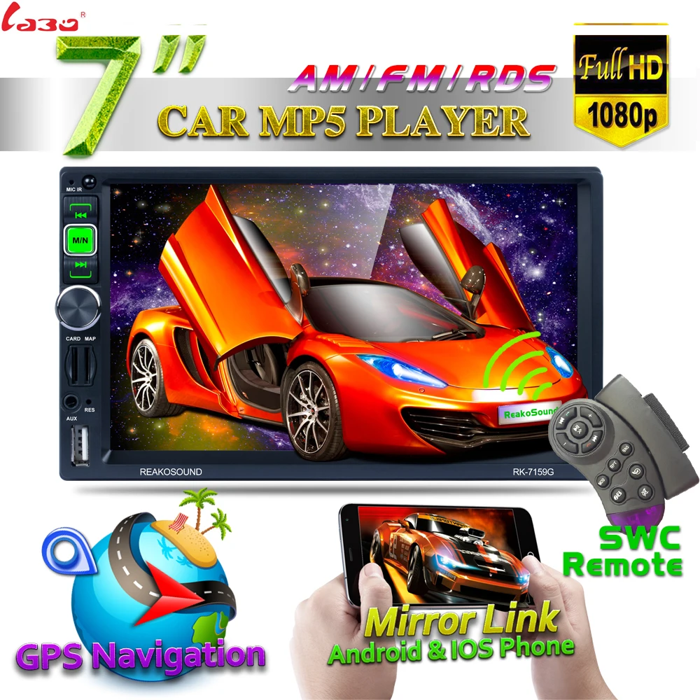 Автомобильный мультимедийный плеер 2 Din GPS навигация функция SWC 7 ''HD сенсорный