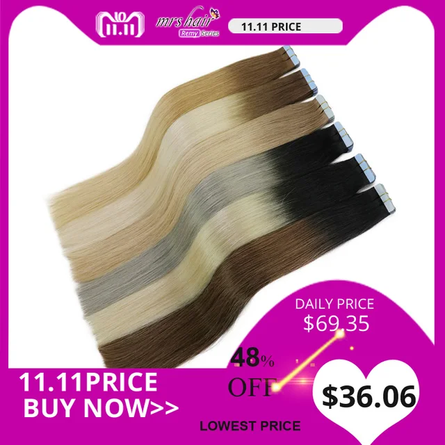 Best Price MRSHAIR 20 Inches Tape In Extensions Ombre 20pcs Non-Remy Balayage Human Hair Straight Ombre Skin Weft Hair Extensions Best Price MRSHAIR 20 Inches Tape In Extensions Ombre 20pcs Non-Remy Balayage Human Hair Straight Ombre Skin Weft Hair Extensions