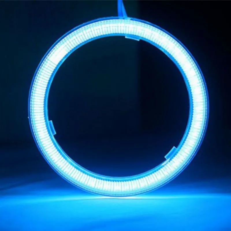 1Pcs Auto angel eyes halo rings cob LED headlight 60/70/80/90/100/110/120MM Car Motorcycle For E36 E39 E60 E92 E63 Drop shipping - Emitting Color: Crystal Blue