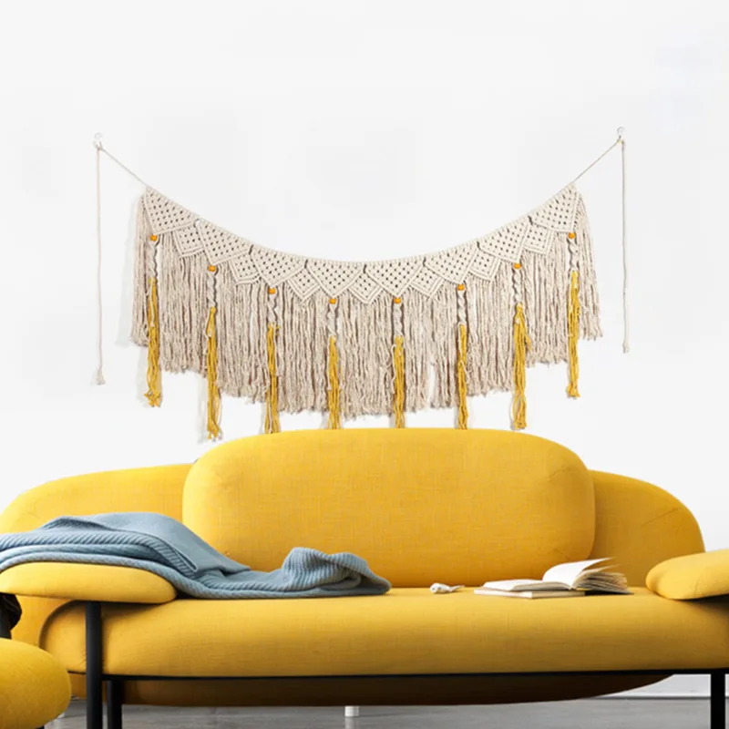 

Large Macrame Wall Hanging 90X158CM Macrame Woven Tapestry Boho Chic Bohemian Wedding Backdrop for Home Art Decor,Bedroom Decor