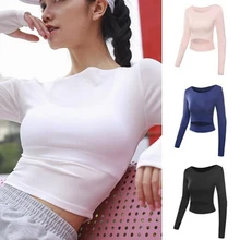 Спортивные топы для спортзала, женская футболка для фитнеса, длинный рукав, для йоги, топ из сетки, Женский тренажерный зал, топы, спортивная одежда для женщин, новинка, синий, черный, белый