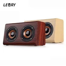 LEORY W7 Wireless font b Bluetooth b font font b Speaker b font Portable Retro Wood