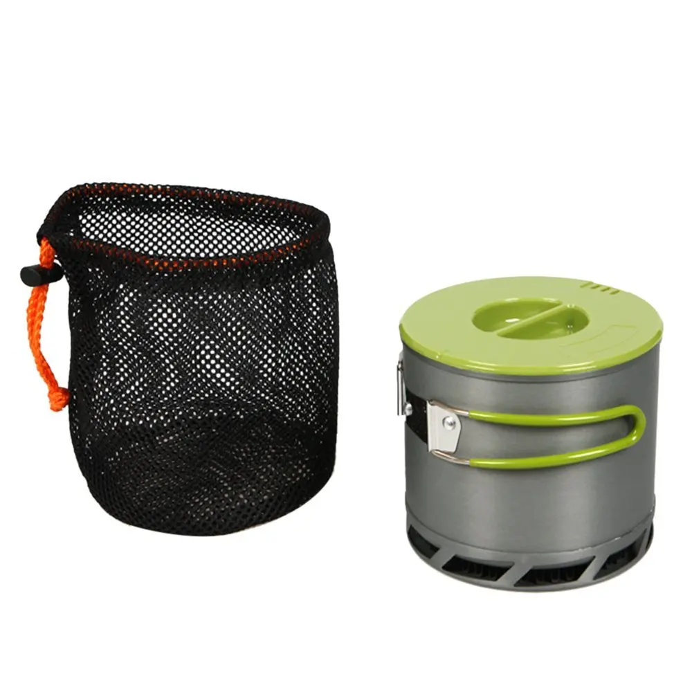 1,2 L utensilios de cocina de Camping olla de exterior Intercambiador de Calor portátil recoger aluminio anodizado para 1-2 personas
