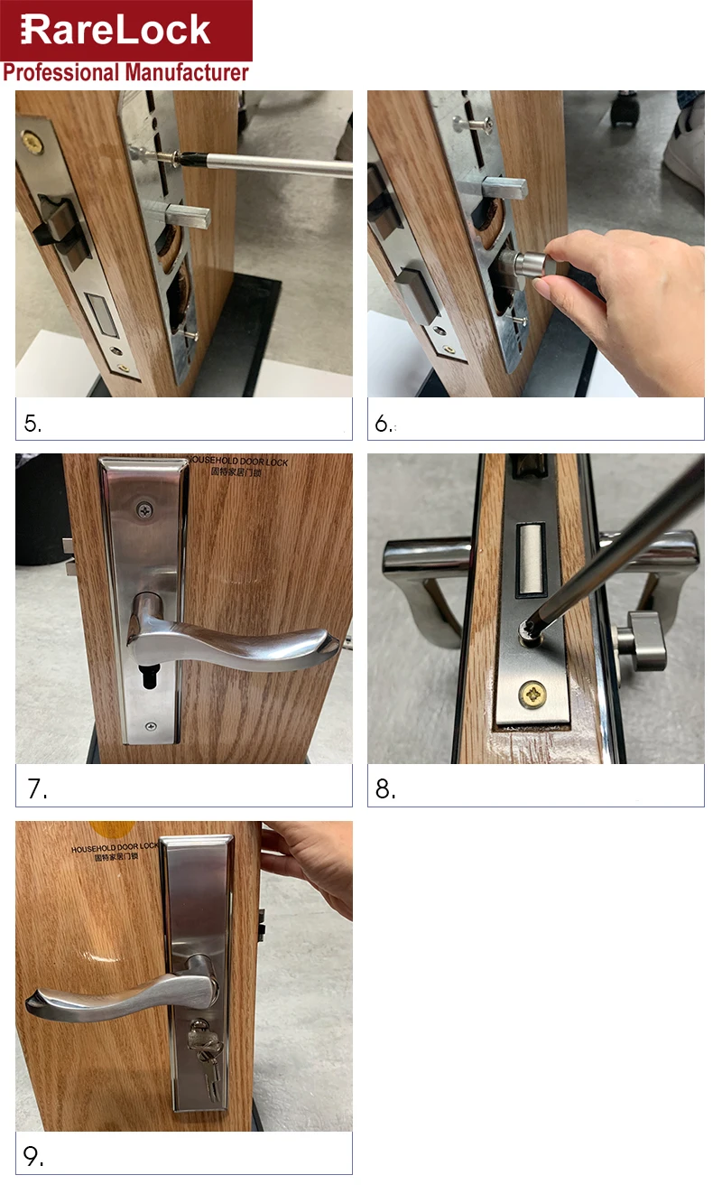 Rarelock современный простой дверной замок с нержавеющей ручкой, несколько размеров, для спальни, ванной комнаты, деревянная дверная фурнитура, регулируемый Шаг hh