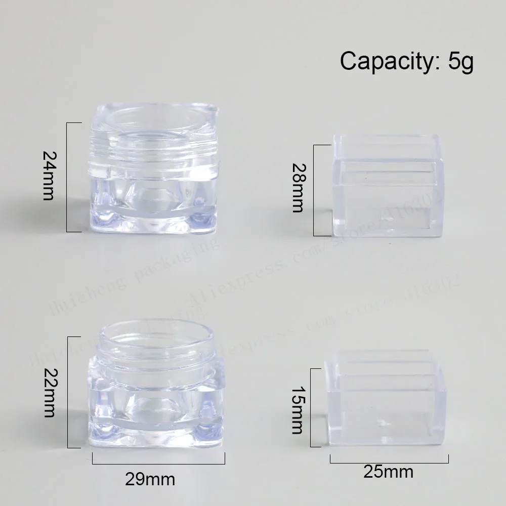 50x5 г пустая акриловая прозрачная Косметическая банка небольшой образец макияж суб-розлива чехол для ногтей Косметический контейнерный горшок
