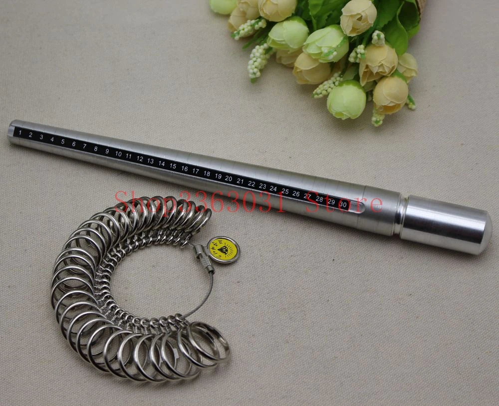 Silver Ring Sizer Finger Sizing Measuring Stick Aluminum Metal Ring