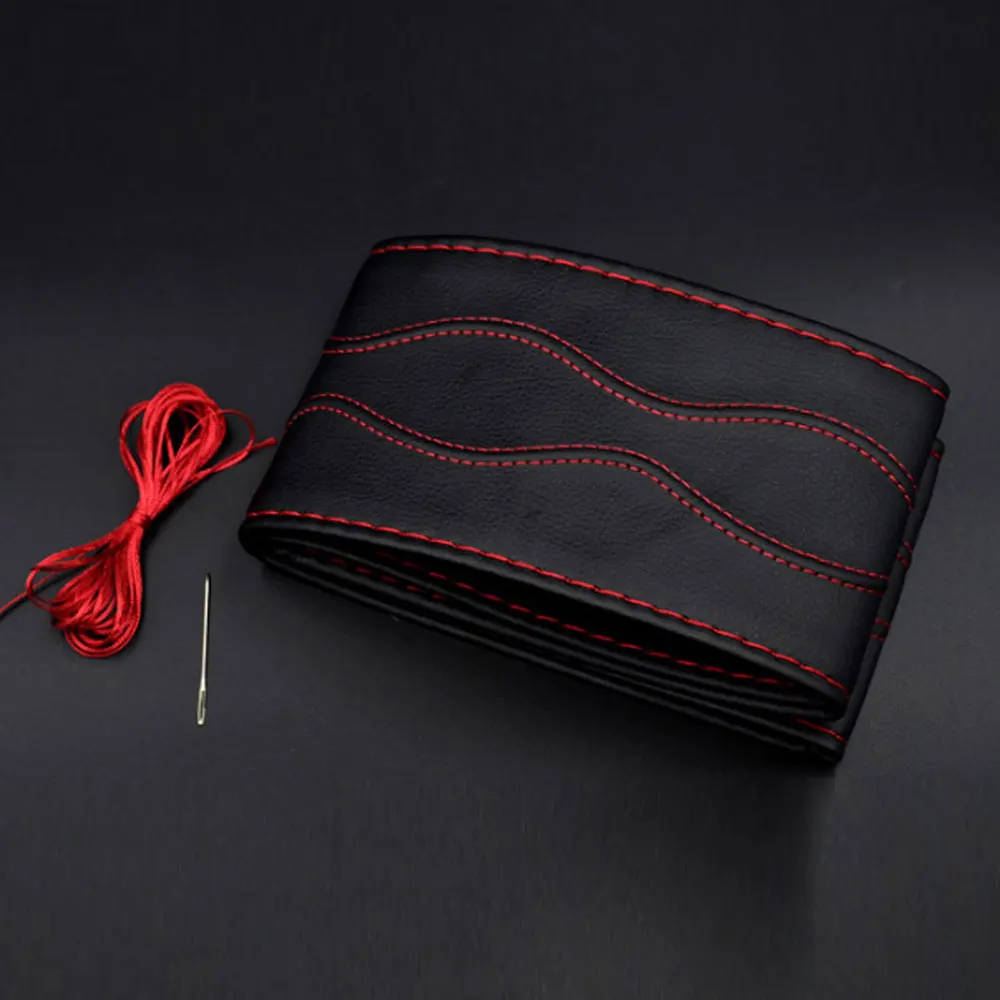 

Microfiber Anti-slip Auto Steering Wheel Cover DIY Hand-stitched With Needle and Lines for 38cm 40cm Car Steering Wheel Covers