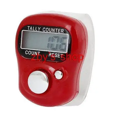 

1xRed White Black Green Yellow Pink Soft Clear Band Plastic Casing LCD Electronic Finger Counter Tool Hand Tally 0-99999 5Digits