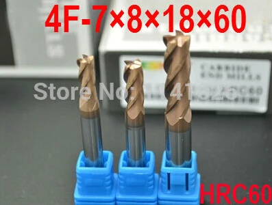 4F-7.0*8*18*60 HRC60 Spiral Bit Milling Tools Carbide CNC flat End mills Router bits the lathe tool boring bar cnc machine | Инструменты