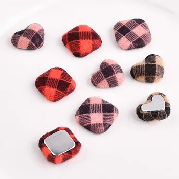 

DIY hand ear jewelry materials and plaid woolen material Affirmative peach cloth buckle buckle wrapper Earrings accessories