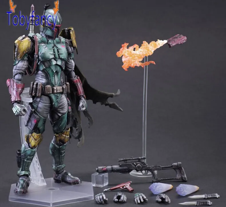 

Star Wars Action Figure Boba Fett Play Arts Kai Toys PVC 280mm Anime Movie Toys Boba Fett Star Wars Playarts