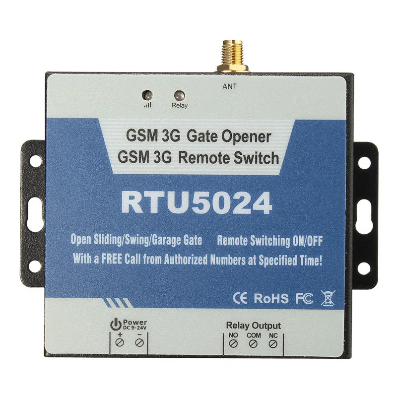 

4G GSM Gate Opener SMS Remote Controller Relay Switch for Swing Gate Garage Door Opener Switch by Free Phone Call RTU5024