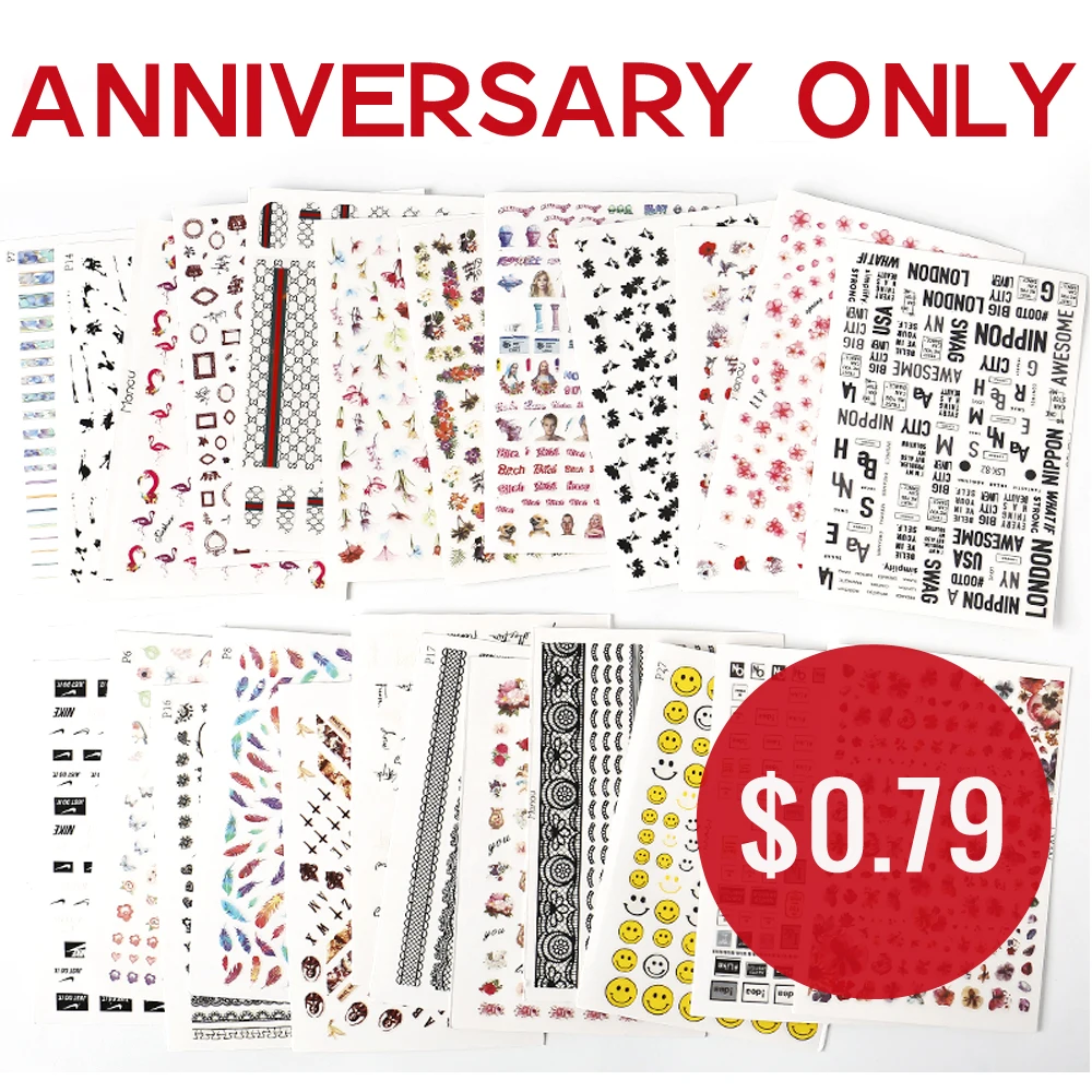 

ANNIVERSARY ONLY! 3D Nail Art Stickers Flower Adhesive Nail Decals