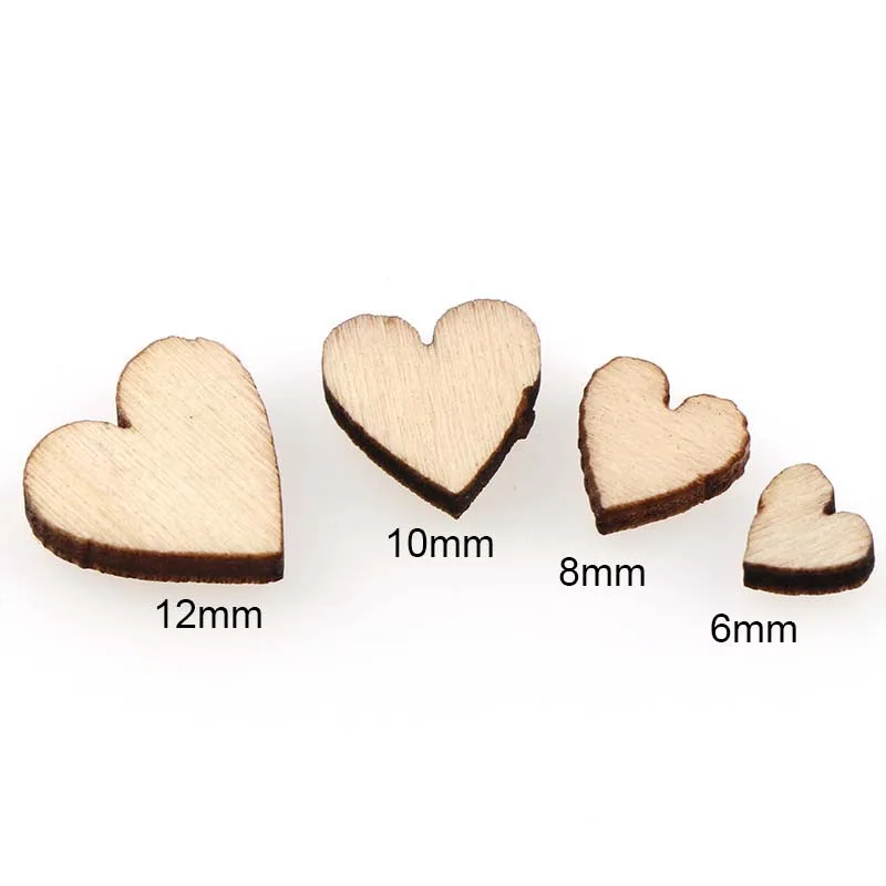100 шт разные размеры пустые деревянные вырезы в форме сердца МДФ деревянные украшения для скрапбукинга Деревянные Художественные Свадебные украшения