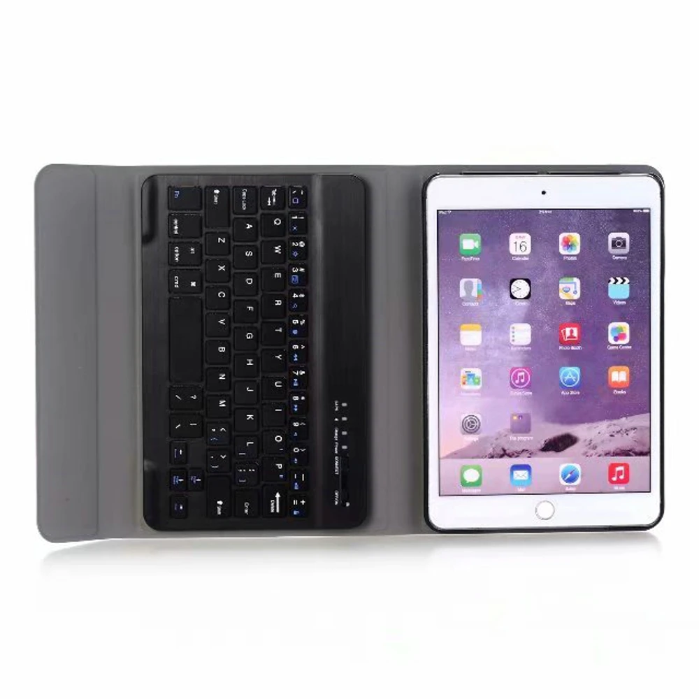 Ultra Slim Съемная Bluetooth 3,0 клавиатура Folio Stand кожаный чехол для Apple Ipad Mini 1 2 3 Mini2 Mini3 7,9 "планшеты