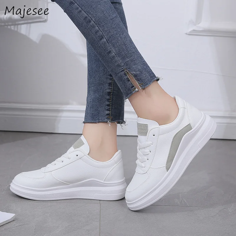 

Vulcanize Shoes Women Korean Style All-match Trendy White Sneaker Womens Students Running Thick Bottom Deodorant Simple Female