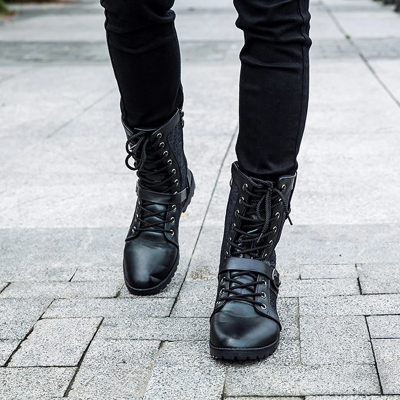 lace up boots mens black