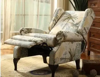 Estilo americano rústico sofá de solteiro. europeu quarto cadeira chaise ocasional mais longa. sofá da sala de cadeira