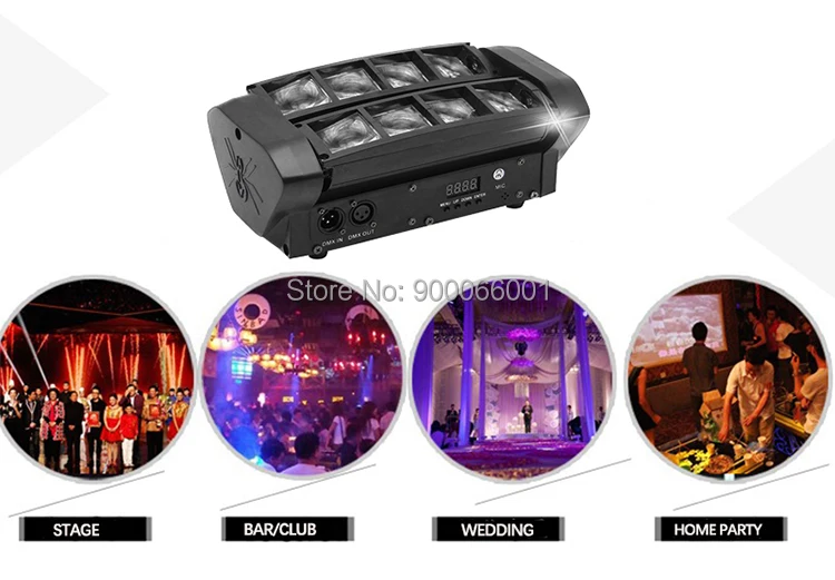  stage 8X10W Mini LED Spider Light DMX512 LED Moving Head Light RGBW LED Beam light Club Dj Disco projector (11)