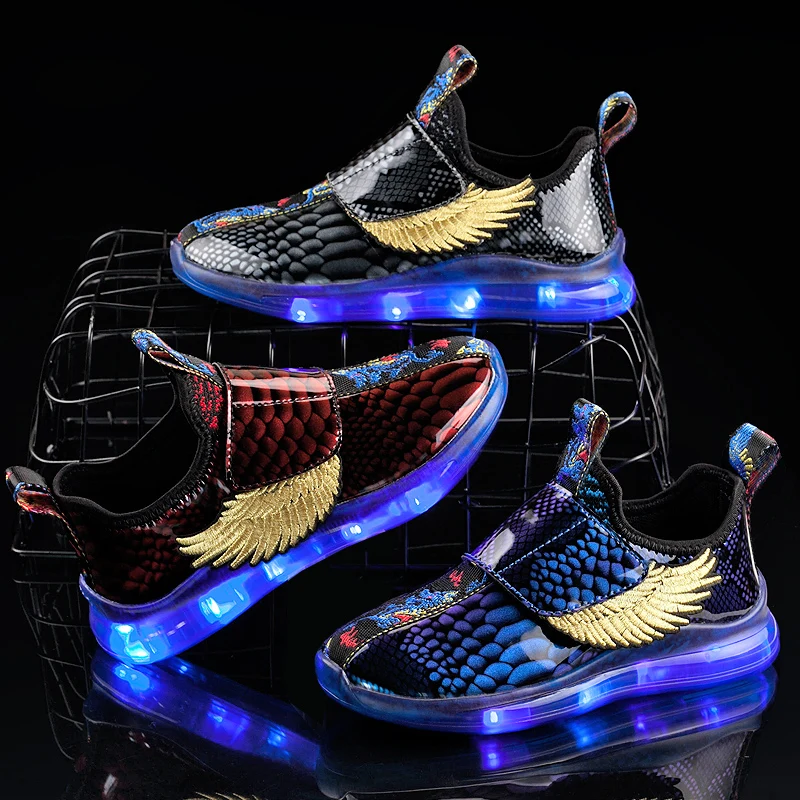 

Kids Light up Shoes with wing Children Led Shoes Boy&Girl Glowing Luminous Sneakers Party Glowing Sneakers