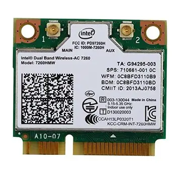 

Card for Intel 7260 7260HMW 867Mbps AC Dual Band Wifi+Bluetooth 4.0 Half Mini PCI-E card For HP 710661
