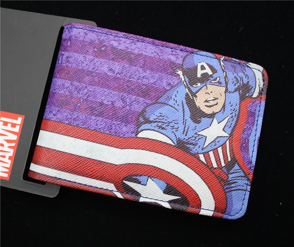 

Captain America wallet Marvel comics series wallet women&men Biold leather pu purse 3 style