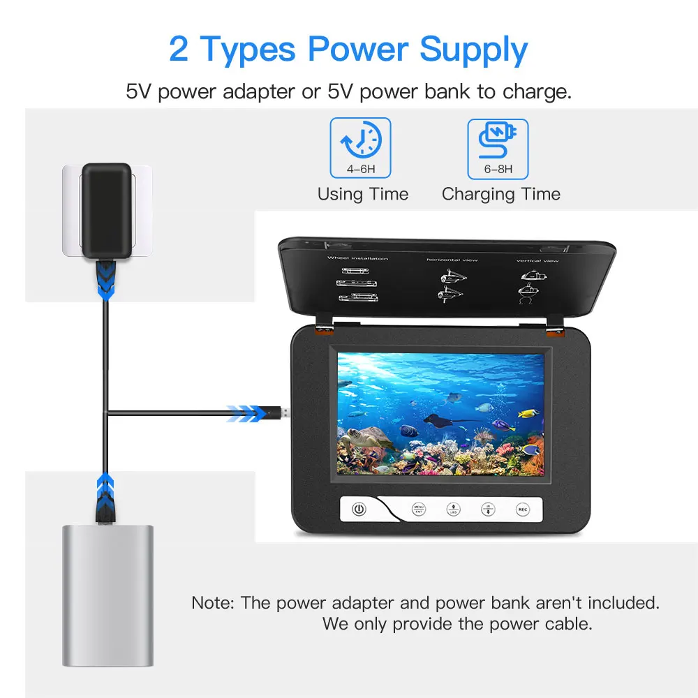 US $135.28 Eyoyo EF15R Original 30M 1000TVL Underwater Ice Fishing Camera 5 LCD Monitor 4pcs Infrared2pcs White Leds Night Vision Camera