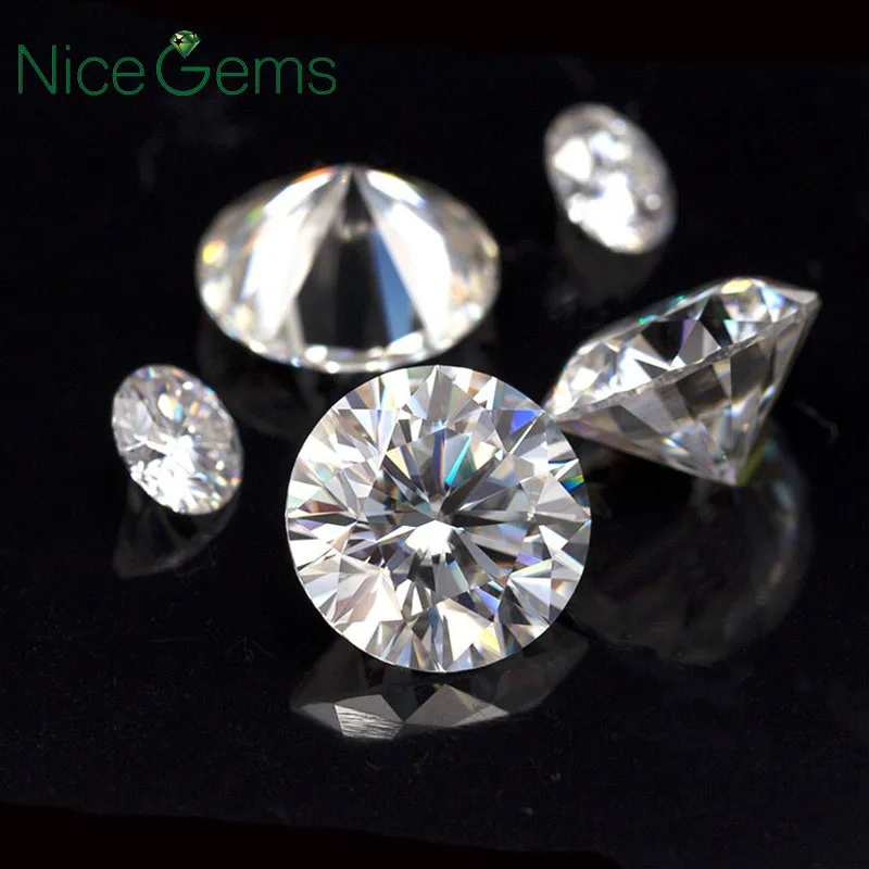 

NiceGems D Color Moissanite 0.1CTW Excellent Hearts & Arrows Roud Colorless 3mm Moissanite Loose Gemstone Lab Grown Diamond