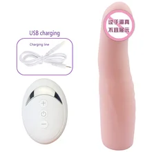 Remote Control Silicone Penis Sleeve Extender Vibration For Man Soft Dildo Cock Rings Enlargement Sex Toy For Couple